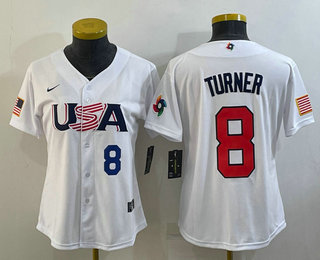 Womens USA Baseball #8 Trea Turner Number 2023 White World Classic Stitched Jersey,We sell and wholesale Womens USA Baseball #8 Trea Turner Number 2023 White World Classic Stitched Jersey on line form chian!